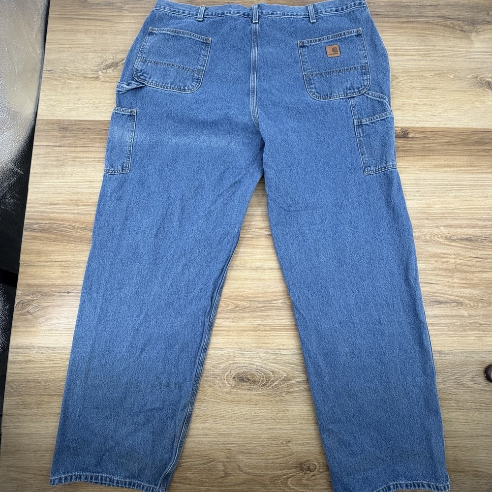 Carhartt Baggy B13 STW Blue Denim‎ Carpenter Pants Original Dungaree Mens 46x34 - Picture 3 of 6
